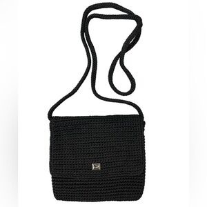 The Sak Black Crochet Small Cross Body Bag Purse